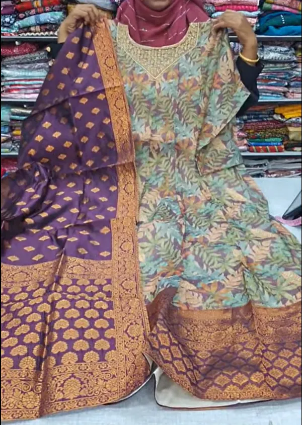 Silk Anarkali Kurti with Dupatta | KS1069